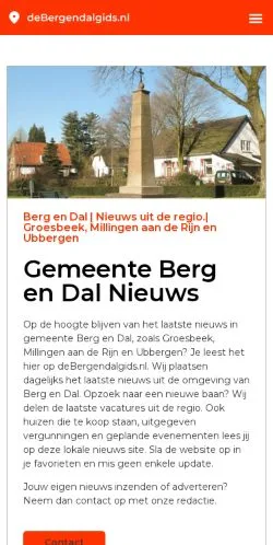 Aperçu du site Berg En Dal Laatste Nieuws, média de Pays-Bas pour articles sponsorisés