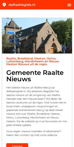 Podgląd witryny Raalte Laatste Nieuws, medium z kraju Holandia do artykułów sponsorowanych