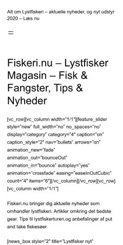 Förhandsvisning av webbplatsen Fiskeri, medium i Danmark för sponsrade artiklar