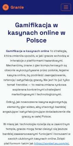 Podgląd witryny Gamifikacja Kasyn Online, medium z kraju Polska do artykułów sponsorowanych