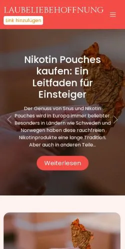 Podgląd witryny Laubeliebehoffnung.de, medium z kraju Niemcy do artykułów sponsorowanych