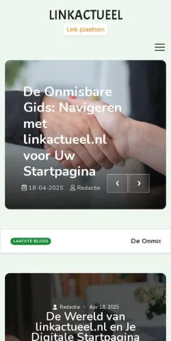 Preview of the Linkactueel.nl website, a media outlet in Netherlands for sponsored articles