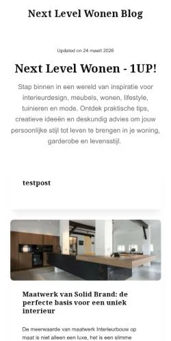 Sponsorlu makaleler için Hollanda medyası Next Level Wonen Blog sitesinin önizlemesi