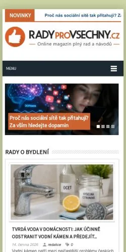 Anteprima del sito Rady Pro Všechny, media di Cechia per articoli sponsorizzati