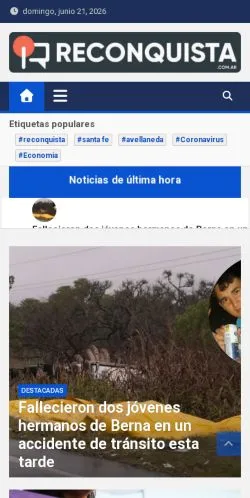 Anteprima del sito Reconquista, media di Argentina per articoli sponsorizzati