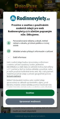 Anteprima del sito Rodinnevylety, media di Cechia per articoli sponsorizzati