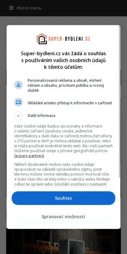 Anteprima del sito Super-Bydlení, media di Cechia per articoli sponsorizzati