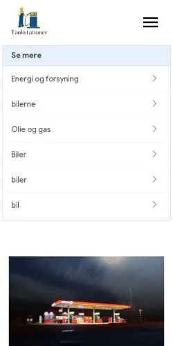 Anteprima del sito Tankstationer.dk, media di Danimarca per articoli sponsorizzati
