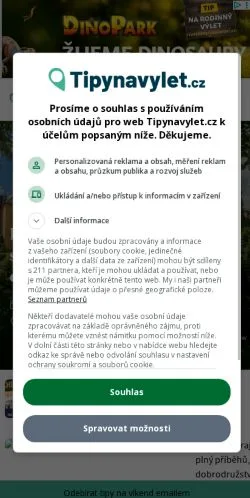 Voorbeeld van de site Tipy Na Výlet, medium uit Tsjechië voor gesponsorde artikelen