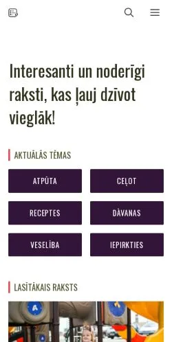 Podgląd witryny TOP LIETAS, medium z kraju Łotwa do artykułów sponsorowanych