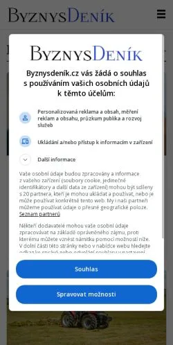 Anteprima del sito Byznydeník.cz, media di Cechia per articoli sponsorizzati