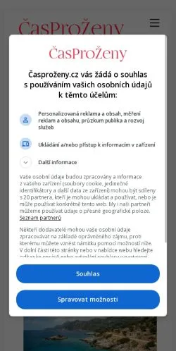Anteprima del sito ČasProŽeny, media di Cechia per articoli sponsorizzati