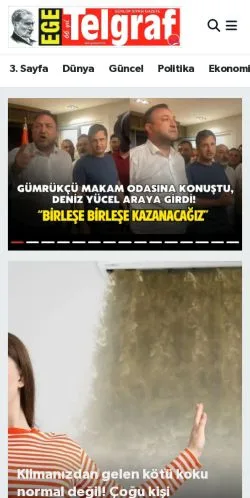 Sponsorlu makaleler için Türkiye medyası Ege Telgraf sitesinin önizlemesi