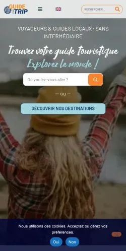 Forhåndsvisning av nettstedet GuideYourTrip, medium fra Frankrike for sponsede artikler
