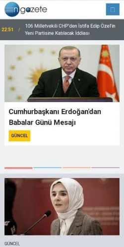 Anteprima del sito N Gazete, media di Turchia per articoli sponsorizzati