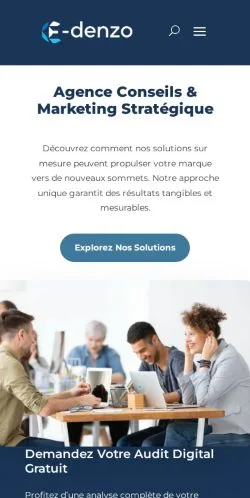 스폰서 기사용 프랑스 매체 e-denzo Stratégie 사이트 미리보기