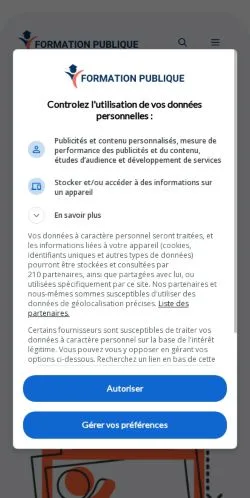 Pré-visualização do site Portail de la formation publique, meio de França para artigos patrocinados