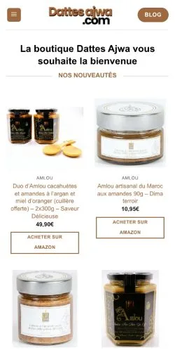 Anteprima del sito Dattes Ajwa, media di Francia per articoli sponsorizzati
