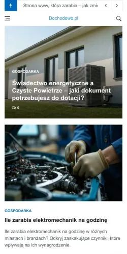 Anteprima del sito Dochodowo, media di Polonia per articoli sponsorizzati