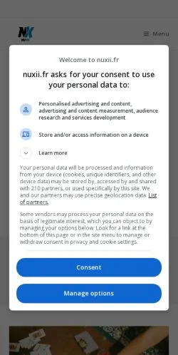 Anteprima del sito Nuxii, media di Francia per articoli sponsorizzati
