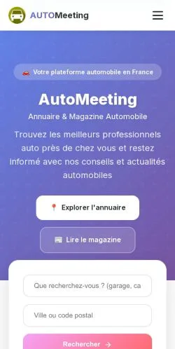 Anteprima del sito AutoMeeting, media di Francia per articoli sponsorizzati