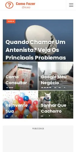 스폰서 기사용 브라질 매체 Como Fazer Dicas - 사이트 미리보기