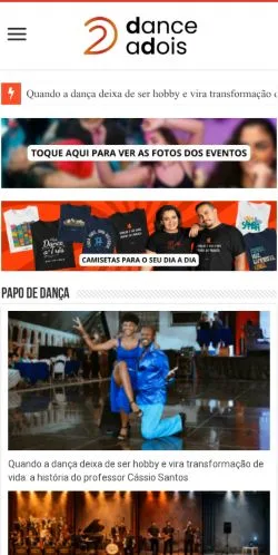 Podgląd witryny Dance a Dois, medium z kraju Brazylia do artykułów sponsorowanych