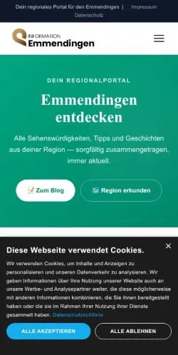 Anteprima del sito Alles aus dem Landkreis Emmendingen, media di Germania per articoli sponsorizzati