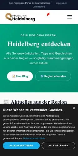 スポンサード記事向けのドイツメディア、Alles aus dem Landkreis Heidelbergのサイトプレビュー