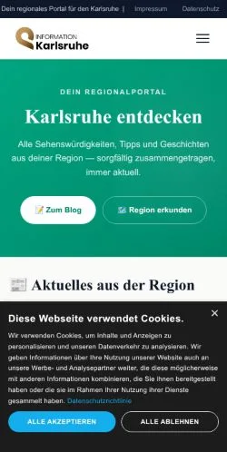Podgląd witryny Alles aus dem Landkreis Karlsruhe, medium z kraju Niemcy do artykułów sponsorowanych
