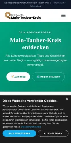 Anteprima del sito Information Main-Tauber-Kreis, media di Germania per articoli sponsorizzati