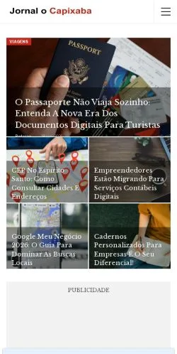 Anteprima del sito Jornal O Capixaba, media di Brasile per articoli sponsorizzati