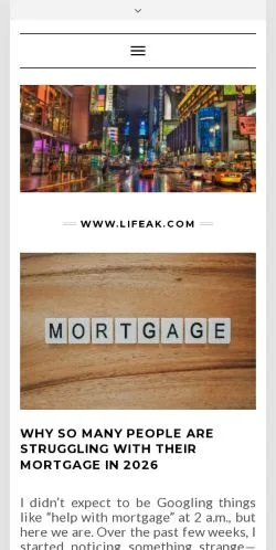 Pré-visualização do site lifeak.com, meio de Reino Unido para artigos patrocinados