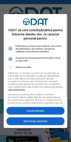 スポンサード記事向けのルーマニアメディア、Odatのサイトプレビュー