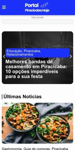 Podgląd witryny Portal Piracicaba Hoje, medium z kraju Brazylia do artykułów sponsorowanych