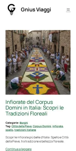 Anteprima del sito Gnius Viaggi, media di Italia per articoli sponsorizzati