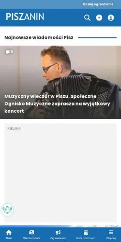 Anteprima del sito Piszanin, media di Polonia per articoli sponsorizzati