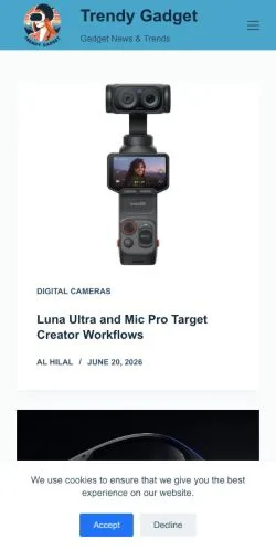 Anteprima del sito Trendy Gadget, media di Stati Uniti per articoli sponsorizzati
