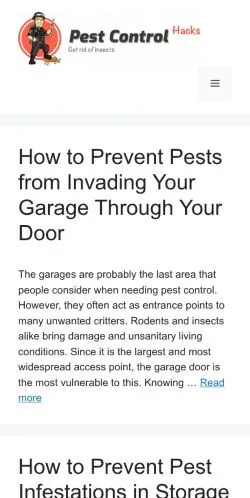 Förhandsvisning av webbplatsen Pest Control Hacks, medium i USA för sponsrade artiklar