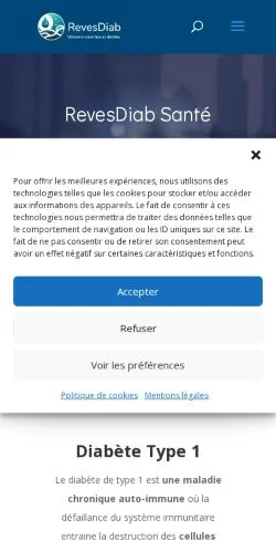 Anteprima del sito RevesDiab Santé, media di Francia per articoli sponsorizzati