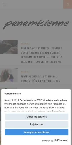 Anteprima del sito Panamisienne, media di Francia per articoli sponsorizzati