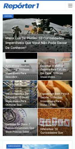 Anteprima del sito Repórter 1, media di Brasile per articoli sponsorizzati