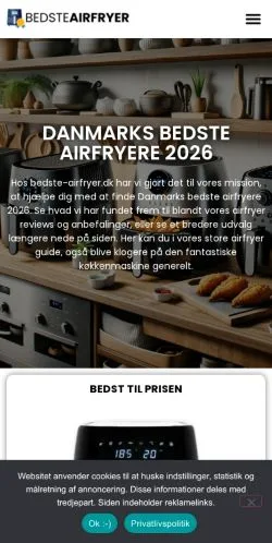 Anteprima del sito Bedste Airfryer, media di Danimarca per articoli sponsorizzati