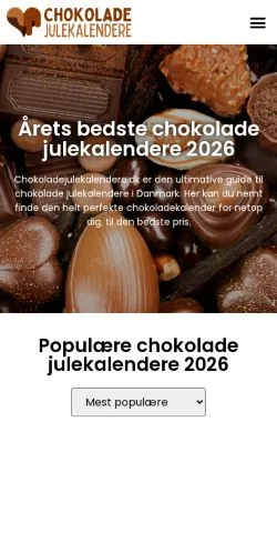 Anteprima del sito Chokolade Julekalender, media di Danimarca per articoli sponsorizzati