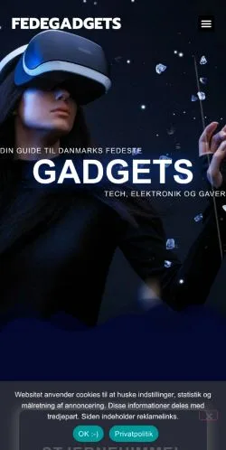 Forhåndsvisning av nettstedet Fedegadgets, medium fra Danmark for sponsede artikler