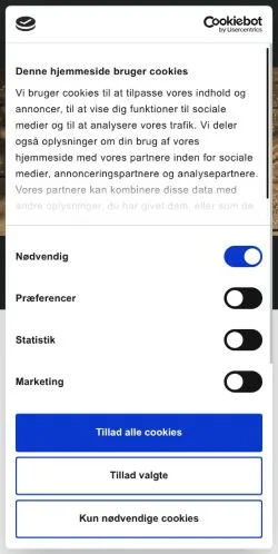 Podgląd witryny Lokale Bagerier, medium z kraju Dania do artykułów sponsorowanych