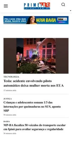 Podgląd witryny Primeiro Jornal, medium z kraju Brazylia do artykułów sponsorowanych