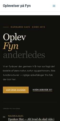 Anteprima del sito Oplevelser på Fyn, media di Danimarca per articoli sponsorizzati