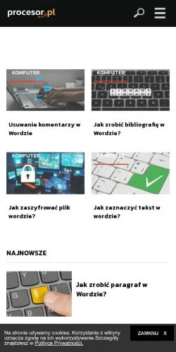 Anteprima del sito Procesor.pl, media di Polonia per articoli sponsorizzati