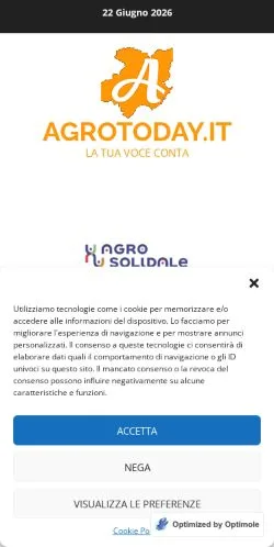 Anteprima del sito Agrotoday, media di Italia per articoli sponsorizzati